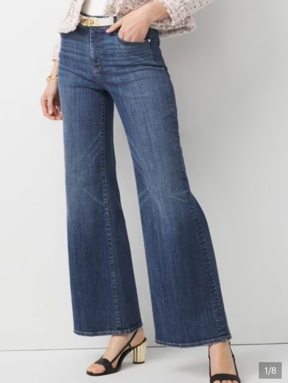 White House Black Market Everyday Soft Wide-Leg Jeans Dark Wash Denim